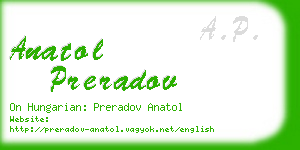 anatol preradov business card